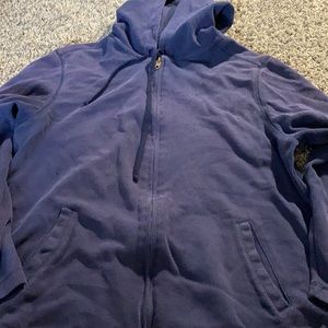 blue basic zip up